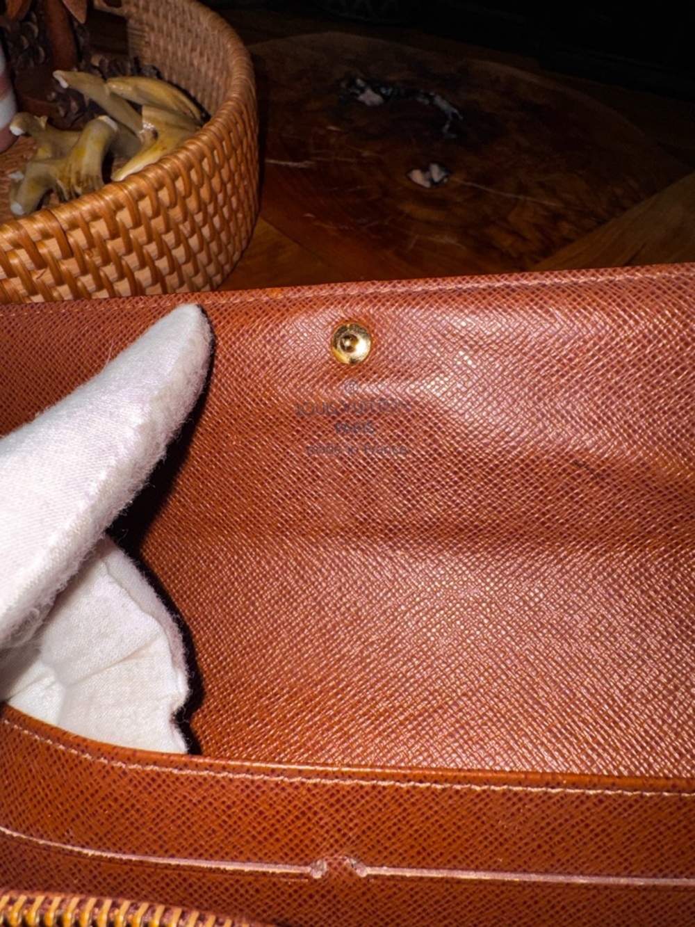 Louis Vuitton monogram long Sarah wallet brown/gold converted Crossbody 2009 - Picture 12 of 17